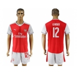 Arsenal #12 Giroud Champions League Home Soccer Club Jersey