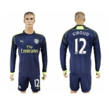Arsenal #12 Giroud Sec Away Long Sleeves Soccer Club Jersey