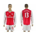 Arsenal #13 Ospina Red Home Long Sleeves Soccer Club Jersey