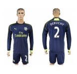 Arsenal #2 Debuchy Sec Away Long Sleeves Soccer Club Jersey