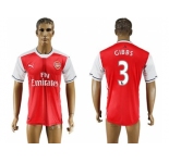 Arsenal #3 Gibbs Home Soccer Club Jersey3