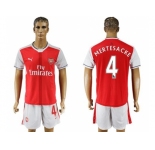 Arsenal #4 Mertesacke Home Soccer Club Jersey
