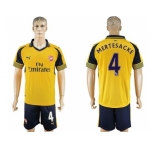 Arsenal #4 Mertesacker Away Soccer Club Jersey