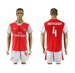Arsenal #4 Mertesacker Champions League Home Soccer Club Jersey