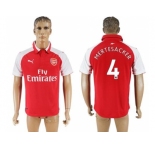 Arsenal #4 Mertesacker Home Soccer Club Jersey1