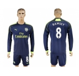 Arsenal #8 Ramsey Sec Away Long Sleeves Soccer Club Jersey