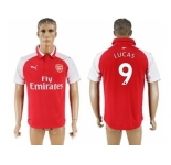 Arsenal #9 Lucas Home Soccer Club Jersey1