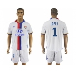Lyon #1 Lopes Home Soccer Club Jersey1