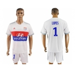 Lyon #1 Lopes Home Soccer Club Jersey