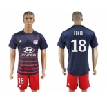 Lyon #18 Fekir Away Soccer Club Jersey