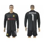 Dortmund #1 Weidenfeller Black Long Sleeves Goalkeeper Soccer Club Jersey