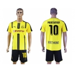 Dortmund #10 Mkhitaryan Home Soccer Club Jerseys
