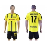 Dortmund #17 Aubameyang Home Soccer Club Jerseys