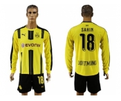 Dortmund #18 Sahin Home Long Sleeves Soccer Club Jersey