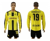 Dortmund #19 Grobkreutz Home Long Sleeves Soccer Club Jersey
