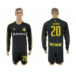 Dortmund #20 Ramos Away Long Sleeves Soccer Club Jersey