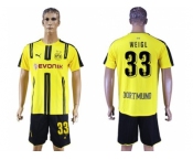 Dortmund #33 Weigl Home Soccer Club Jerseys