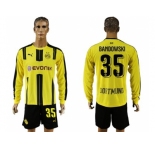 Dortmund #35 Bandowski Home Long Sleeves Soccer Club Jersey
