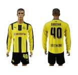 Dortmund #40 Dudziak Home Long Sleeves Soccer Club Jersey