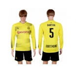 Dortmund #5 Bartra Home Long Sleeves Soccer Club Jersey
