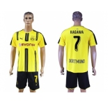 Dortmund #7 Kagawa Home Soccer Club Jerseys