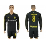 Dortmund #8 Gundogan Away Long Sleeves Soccer Club Jersey