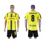 Dortmund #8 Gundogan Home Soccer Club Jerseys