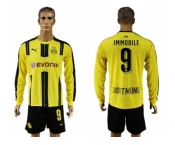 Dortmund #9 Immobile Home Long Sleeves Soccer Club Jersey