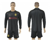 Dortmund Blank Black Long Sleeves Goalkeeper Soccer Club Jersey