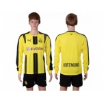 Dortmund Blank Home Long Sleeves Soccer Club Jersey