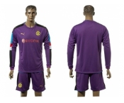 Dortmund Blank Purple Long Sleeves Goalkeeper Soccer Club Jersey