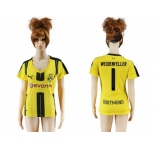 Women's Dortmund #1 Weidenfeller Home Soccer Club Jersey