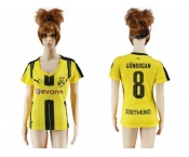 Women's Dortmund #8 Gundogan Home Soccer Club Jersey1