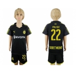 Dortmund #22 Pulisic Away Kid Soccer Club Jersey