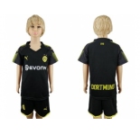 Dortmund Blank Away Kid Soccer Club Jersey