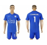 Leicester City #1 Schmeichel Home Soccer Club Jersey