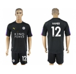 Leicester City #12 Hamer Black Goalkeeper Soccer Club Jersey
