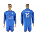 Leicester City #15 Maguire Home Long Sleeves Soccer Club Jersey