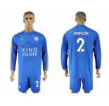 Leicester City #2 Simpson Home Long Sleeves Soccer Club Jersey