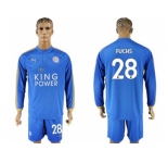 Leicester City #28 Fuchs Home Long Sleeves Soccer Club Jersey