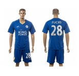 Leicester City #28 Fuchs Home Soccer Club Jersey 1
