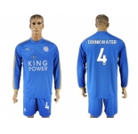Leicester City #4 Drinkwater Home Long Sleeves Soccer Club Jersey