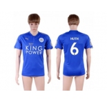 Leicester City #6 Huth Home Soccer Country Jersey