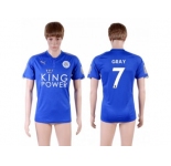 Leicester City #7 Gray Home Soccer Country Jersey