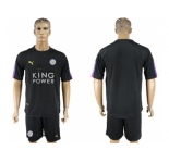 Leicester City Blank Black Goalkeeper Soccer Club Jersey