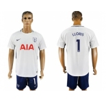 Tottenham Hotspur #1 LLORIS White Blue Soccer Club Jersey