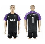Tottenham Hotspur #1 Lloris Black Goalkeeper Soccer Club Jersey