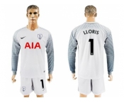 Tottenham Hotspur #1 Lloris White Goalkeeper Long Sleeves Soccer Club Jersey