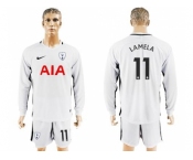 Tottenham Hotspur #11 Lamela Home Long Sleeves Soccer Club Jersey