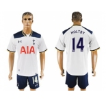 Tottenham Hotspur #14 Holtby White Home Soccer Club Jersey1